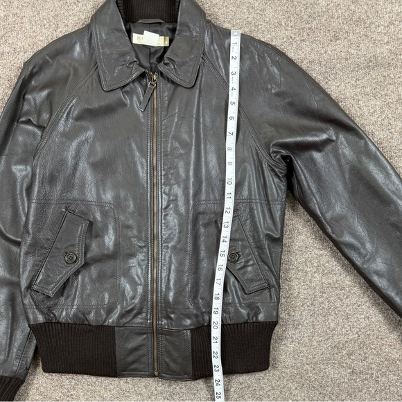 J Crew Brown Genuine Leather Field Aviator Pilot Bomber Jacket Womens Medium Y2K - Picture 6 of 7